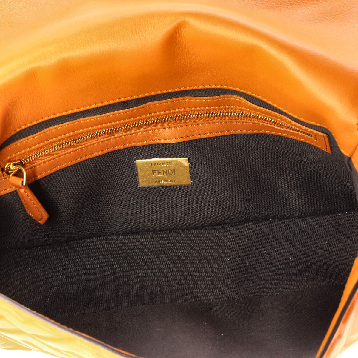 Fendi Baguette NM Bag Zucca Embossed Leather Medium