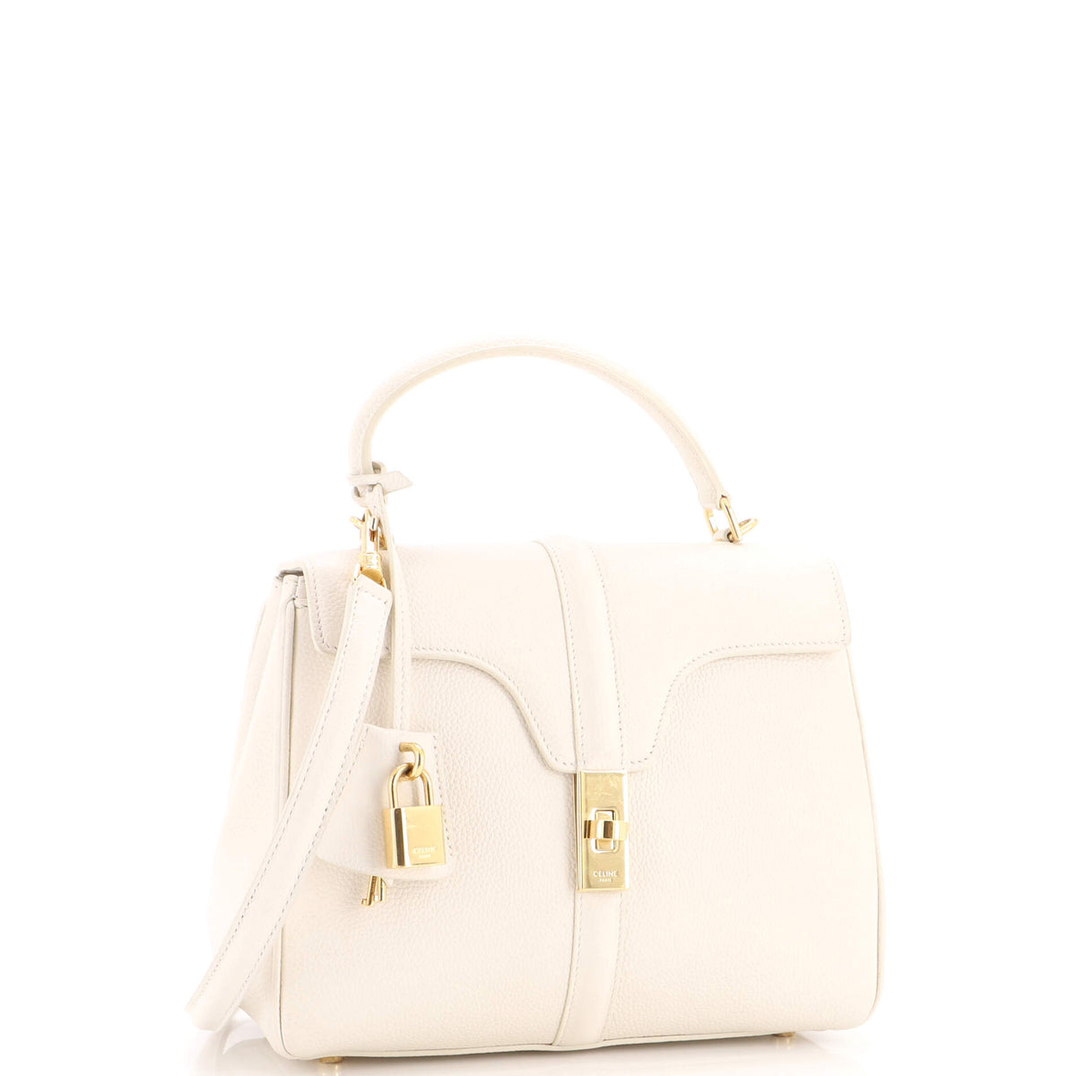 Celine 16 Top Handle Bag Grained Calfskin Small