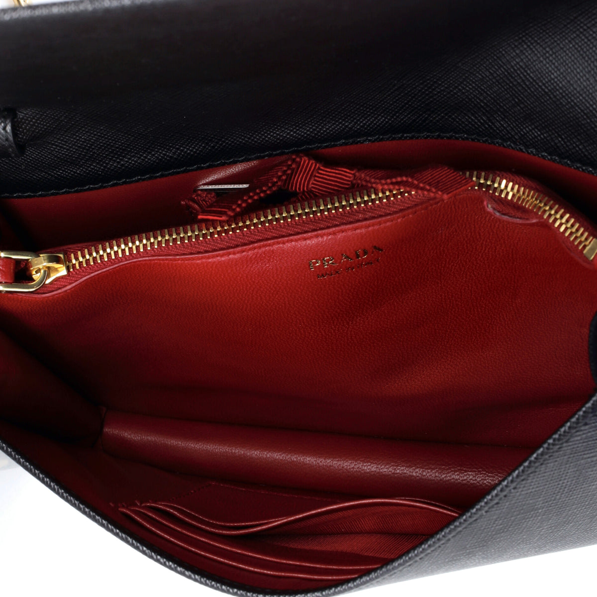 Prada Monochrome Wallet on Chain Saffiano Leather Mini