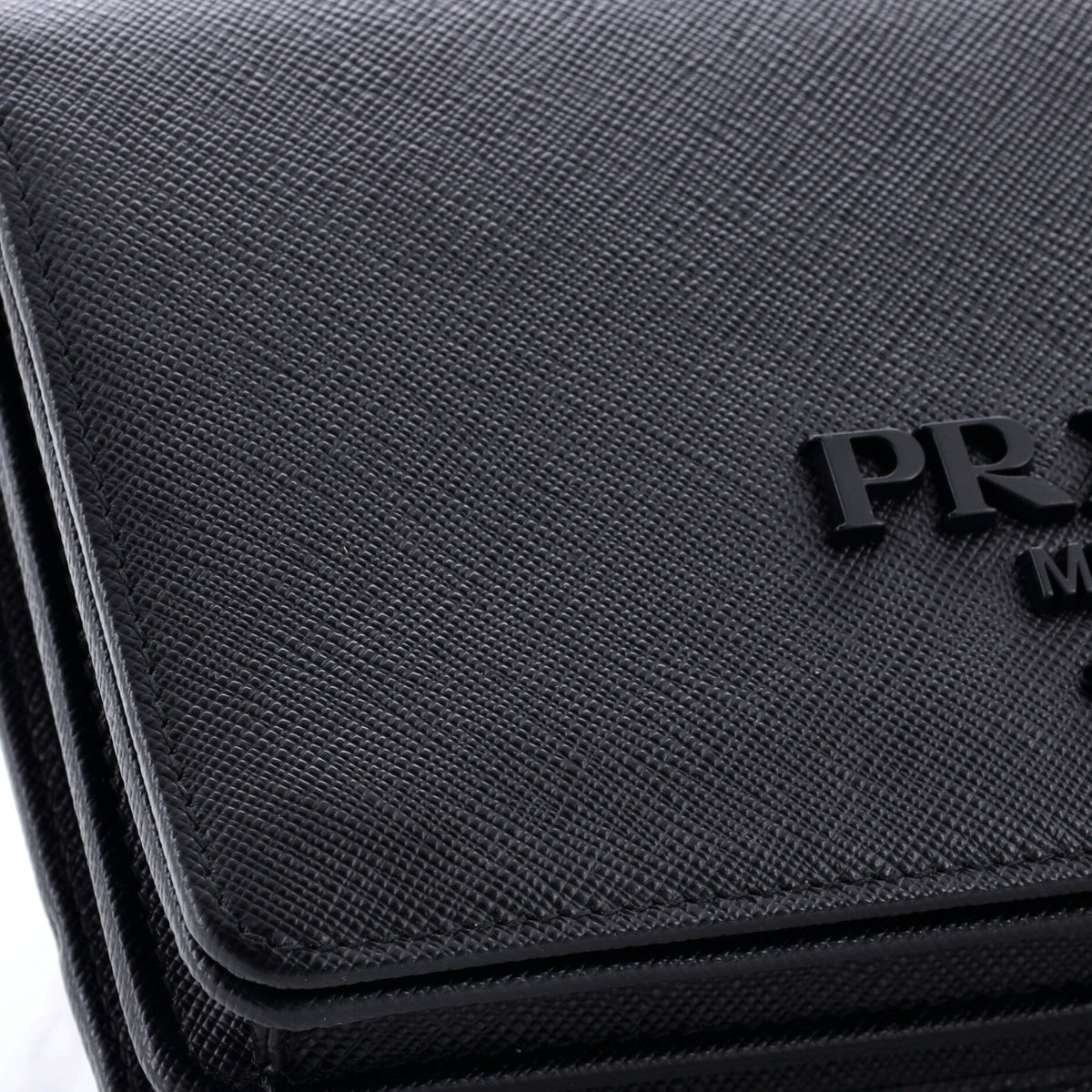 Prada Monochrome Wallet on Chain Saffiano Leather Mini