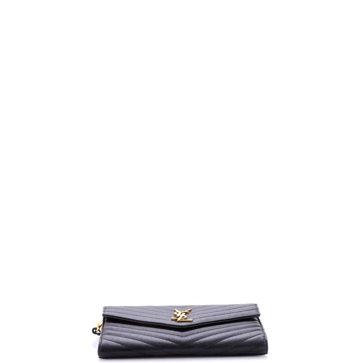 Saint Laurent Classic Monogram Envelope Wristlet Clutch Matelasse Chevron Leather