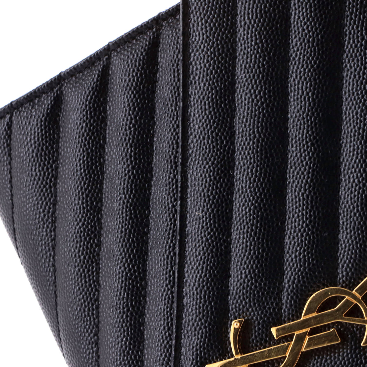 Saint Laurent Classic Monogram Envelope Wristlet Clutch Matelasse Chevron Leather