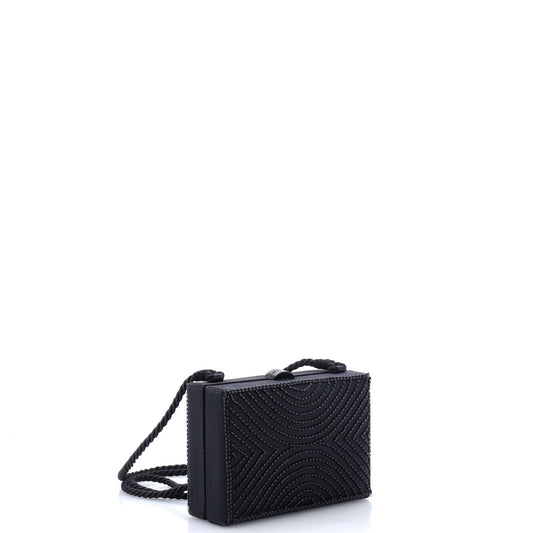 Chanel Box Frame Evening Bag Beaded Satin Small