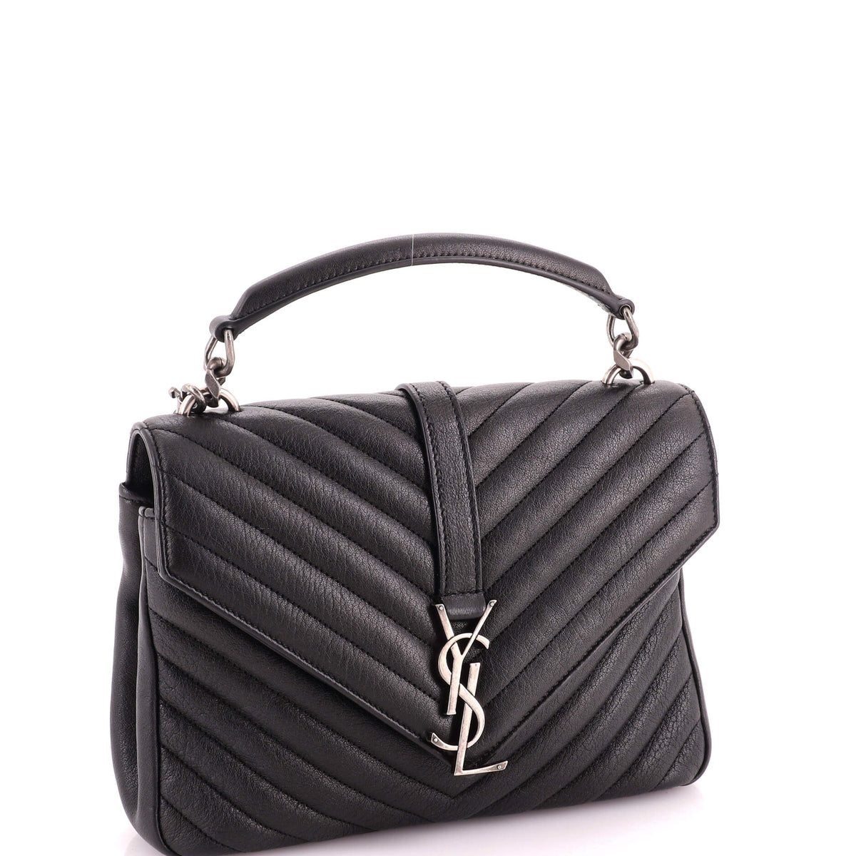 Saint Laurent Classic Monogram College Bag Matelasse Chevron Leather Medium