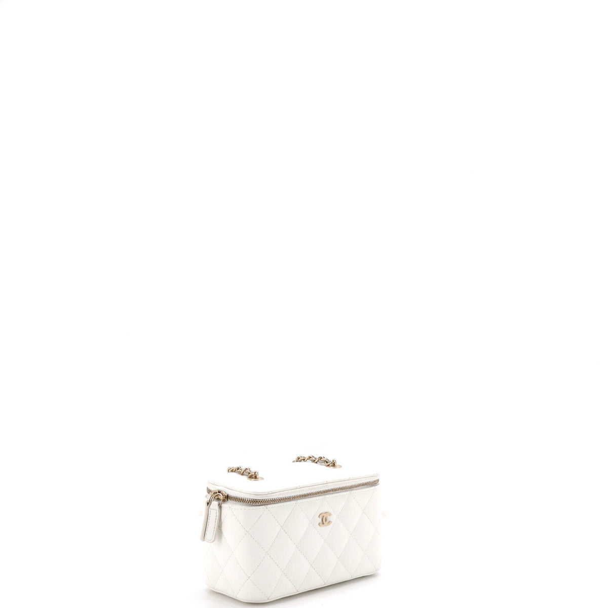 Chanel Classic Vanity Case with Chain Quilted Caviar Small