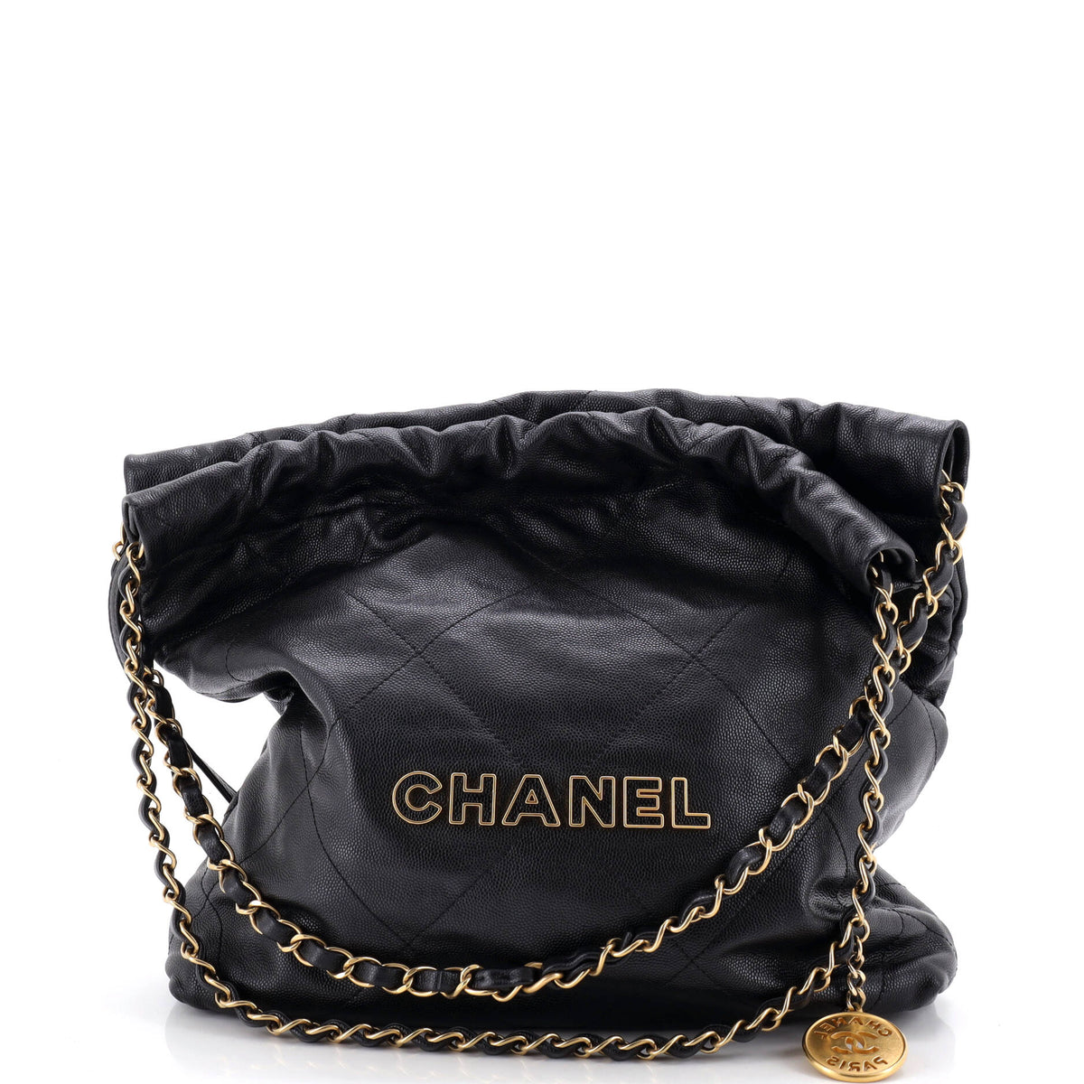 Chanel 22 Chain Hobo Quilted Caviar Small