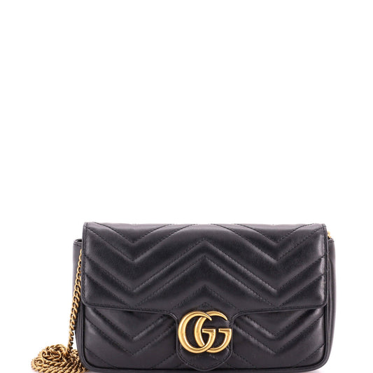 Gucci GG Marmont Wallet on Chain Matelasse Leather Mini