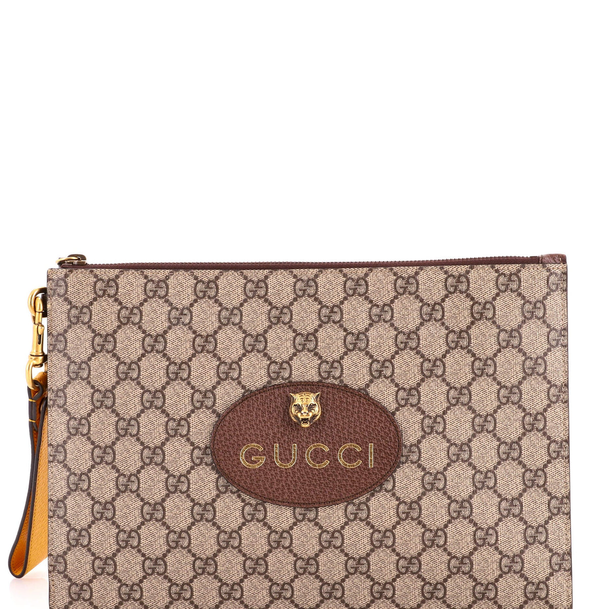 Gucci Neo Vintage Wristlet Pouch GG Coated Canvas