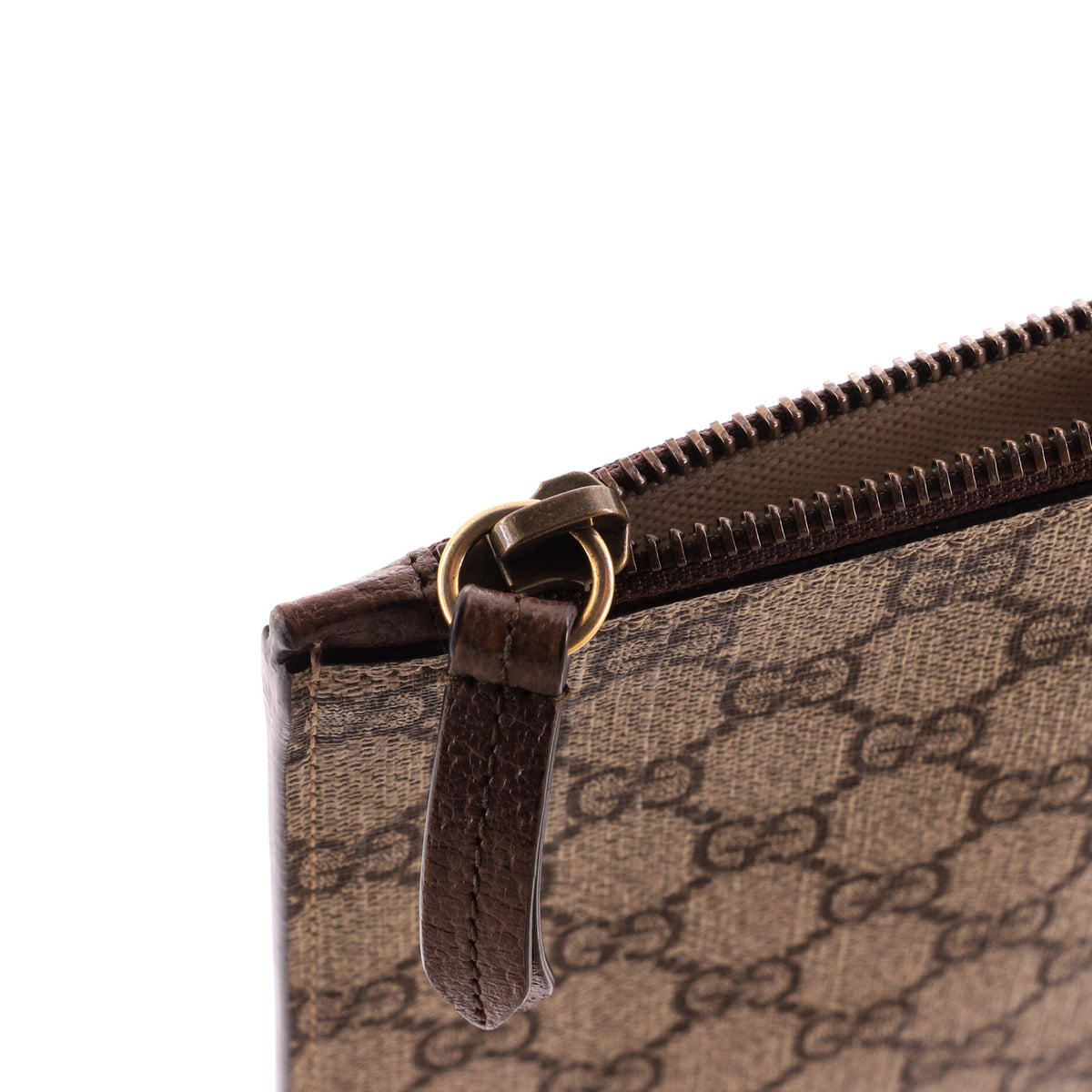 Gucci Neo Vintage Wristlet Pouch GG Coated Canvas