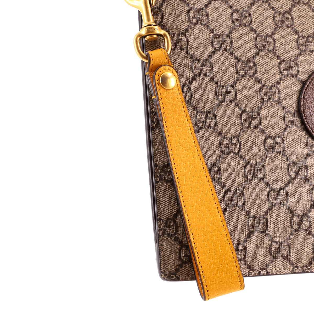Gucci Neo Vintage Wristlet Pouch GG Coated Canvas