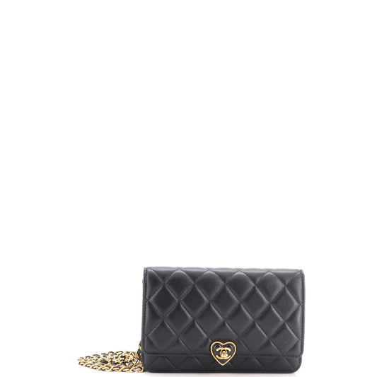 Chanel Coco Love CC Heart Wallet on Chain Quilted Lambskin