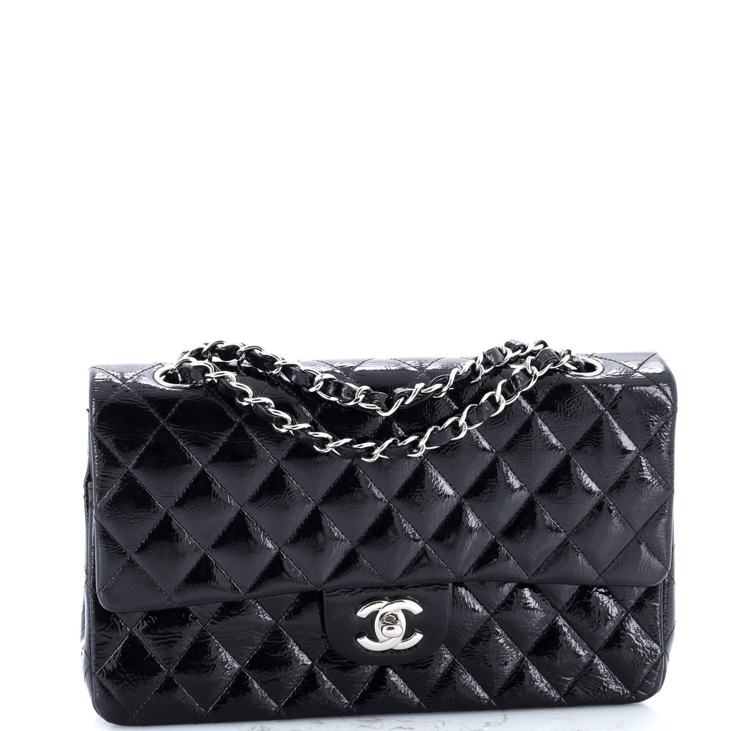 シャネルエナメルショルダーバッグ