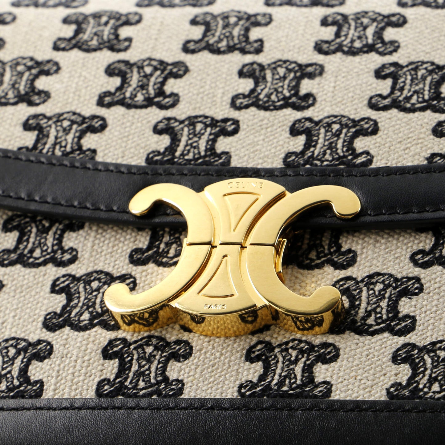 Celine Triomphe Shoulder Bag Triomphe Canvas Medium