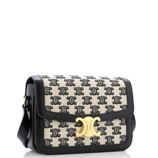 Celine Triomphe Shoulder Bag Triomphe Canvas Medium