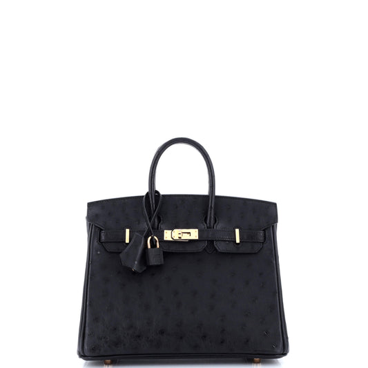 エルメス バーキン ブラックオーストリッチ ローズ 25