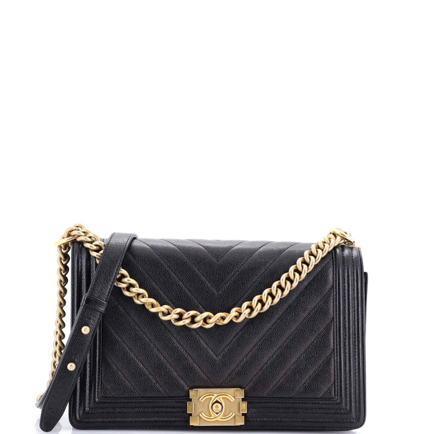 【キャビア】シャネルボーイ シェブロン NMサイズ