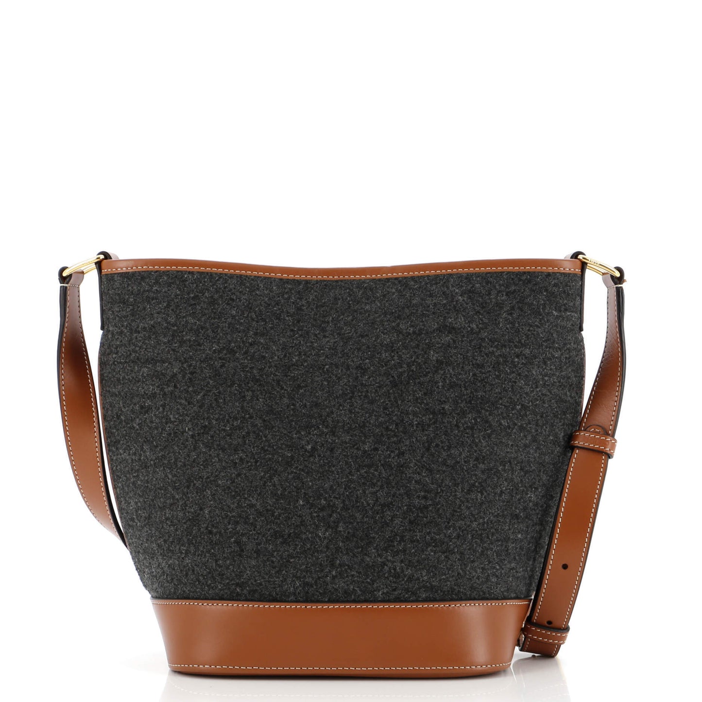 Celine Cuir Logo Bucket Bag Felt with Leather Small