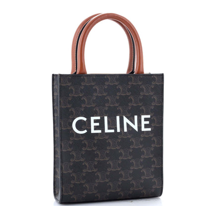 Celine Vertical Cabas Tote Triomphe Coated Canvas Mini