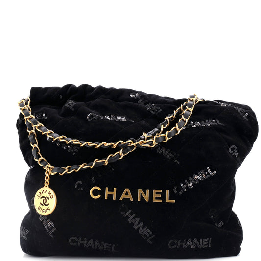 【レア】CHANEL22 ヴェルヴェット スパンコール