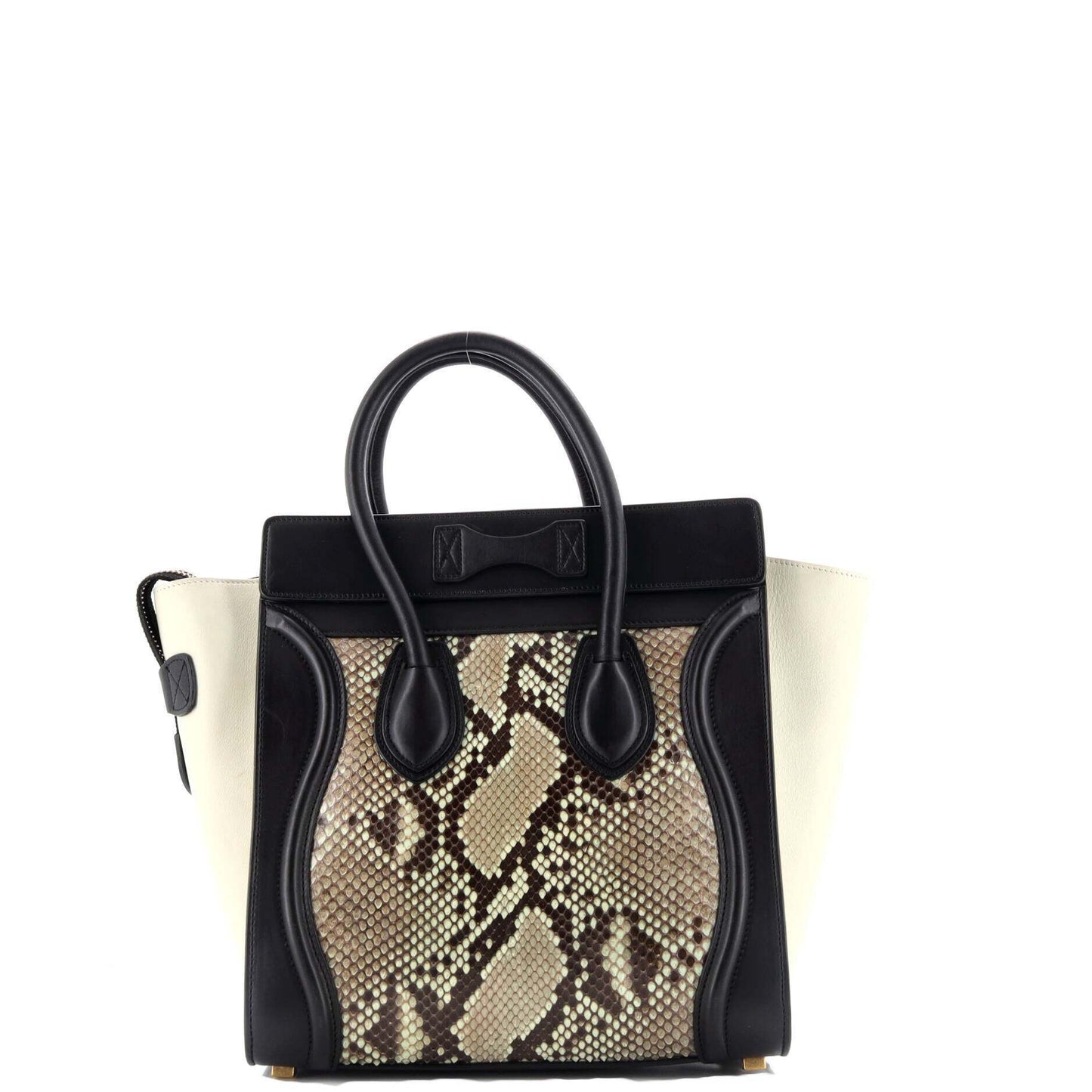 セリーヌ ラゲッジバッグ パイソン＆レザー マイクロ