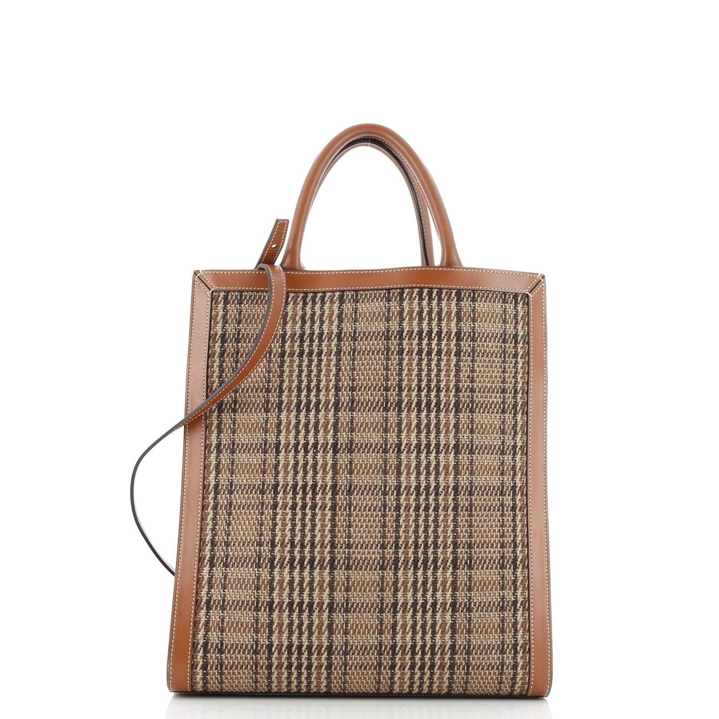 セリーヌ バーティカル カバ トート チェック キャンバス＆レザー スモール