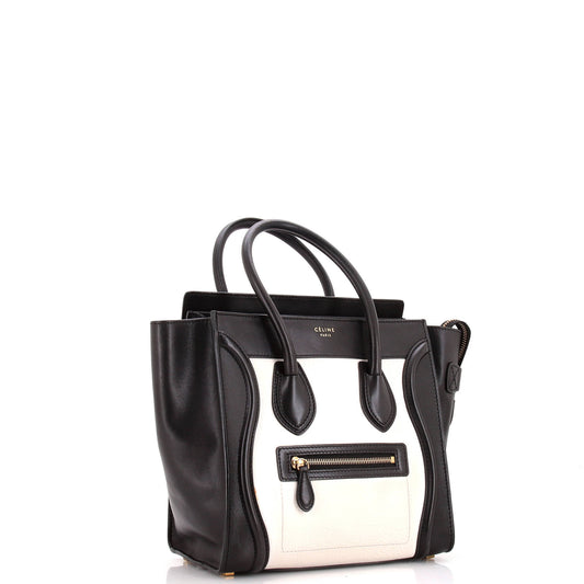 セリーヌ バイカラー ラゲッジバッグ レザー マイクロ