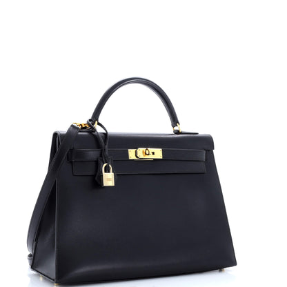 エルメス ケリー ブラック ボックスカーフ 32