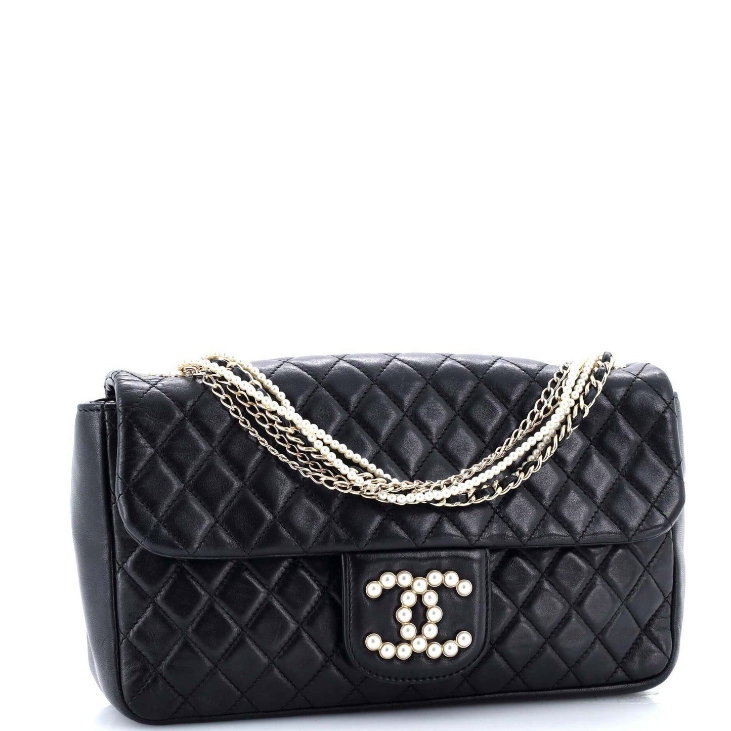 CHANEL パールチェーンフラップバッグ