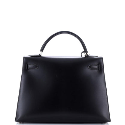 エルメス ケリー ブラック ボックスカーフ 32