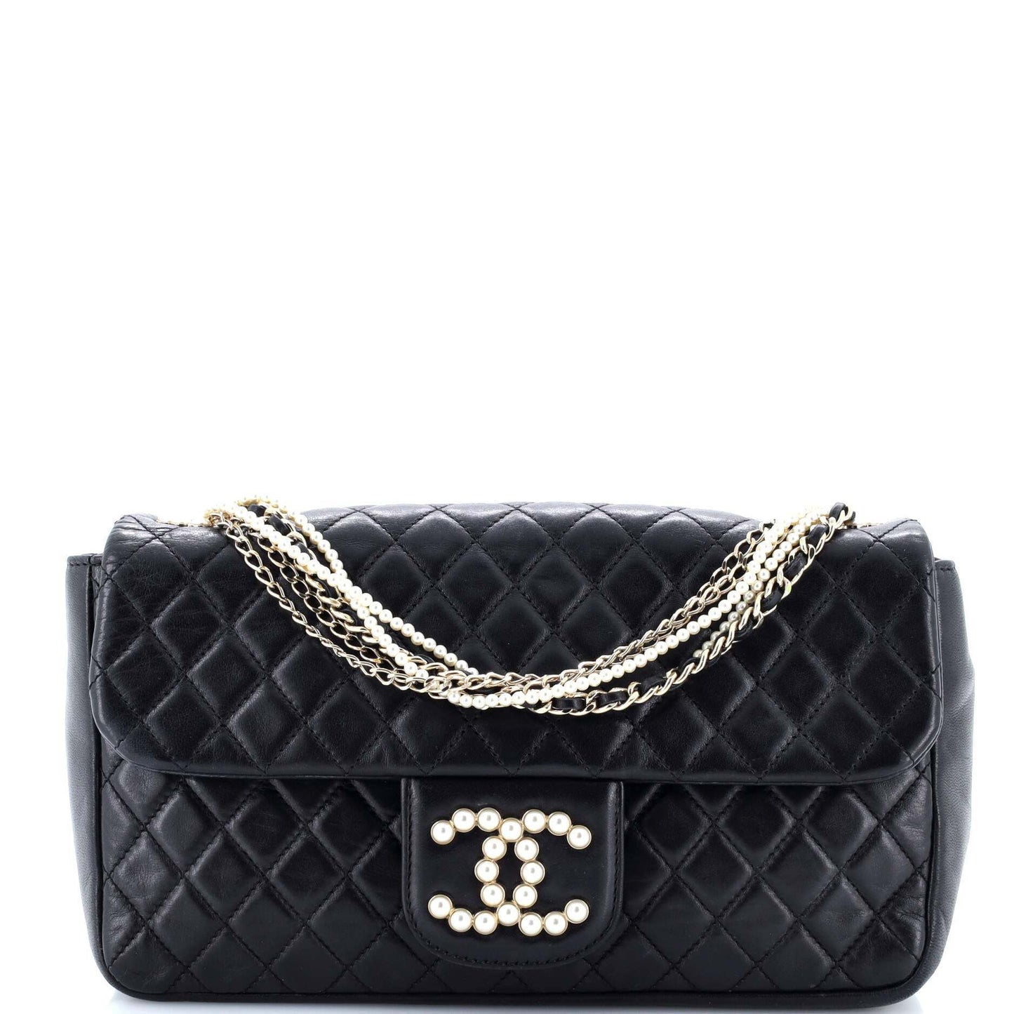 CHANEL パールチェーンフラップバッグ