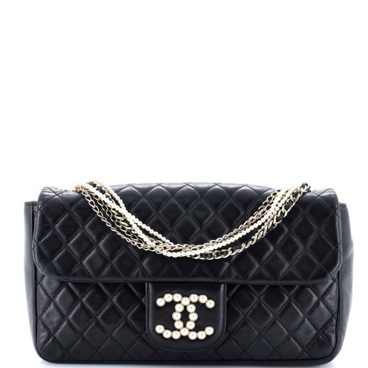 CHANEL パールチェーンフラップバッグ