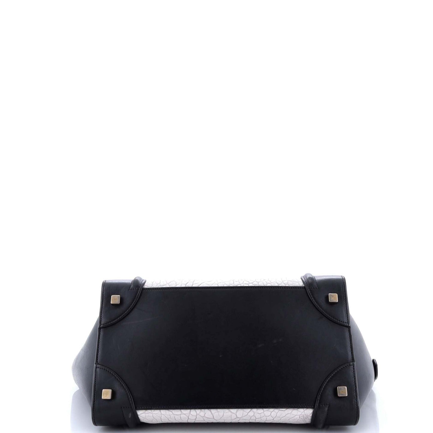 Celine Bicolor Luggage Bag Crocodile Embossed Leather Mini