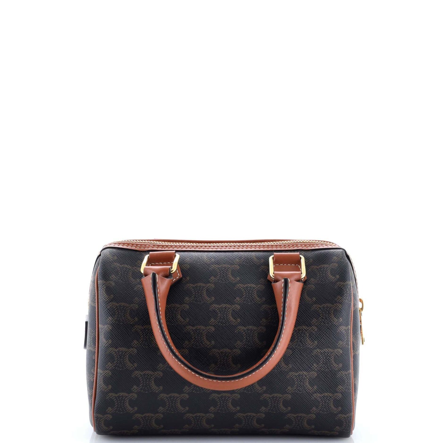 Celine Boston Bag Triomphe Coated Canvas Small