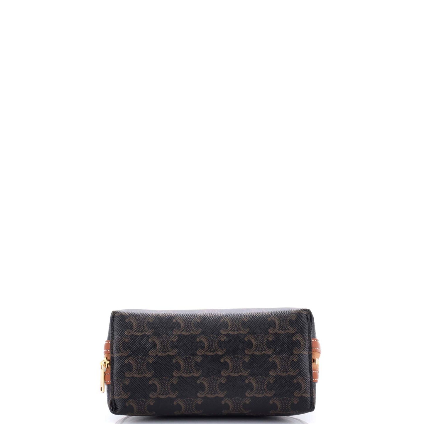 Celine Zip Around Chain Clutch Triomphe Coated Canvas None