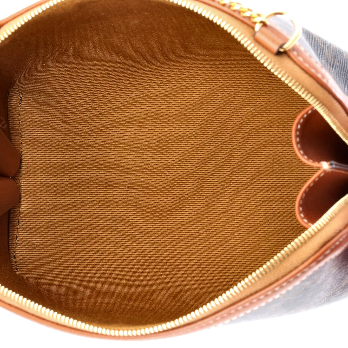 Celine Zip Around Chain Clutch Triomphe Coated Canvas None