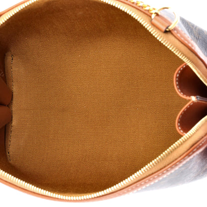 Celine Zip Around Chain Clutch Triomphe Coated Canvas None