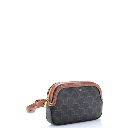 Celine Camera Bag Triomphe Coated Canvas Small
