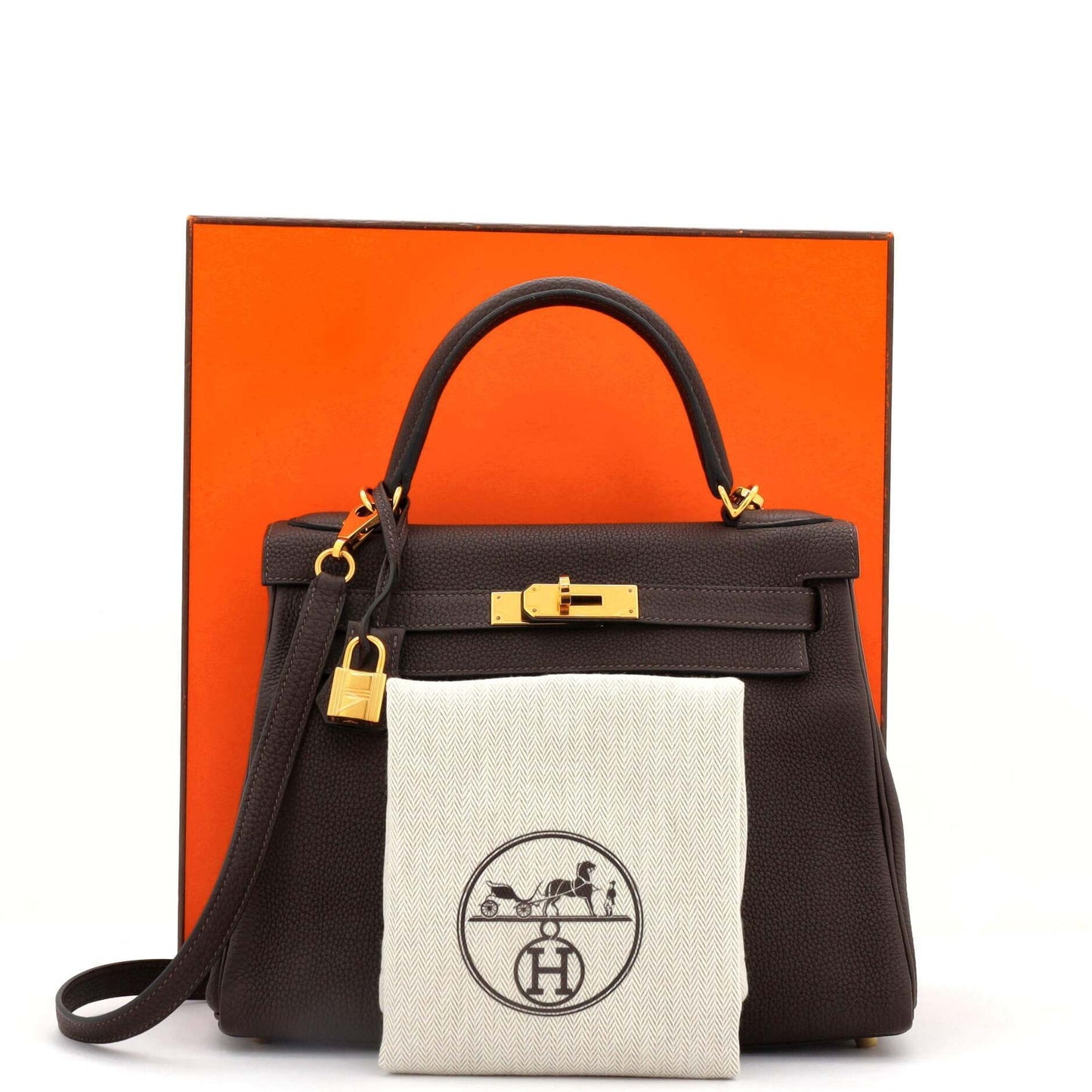 HERMESケリー ブラウン トゴ 28