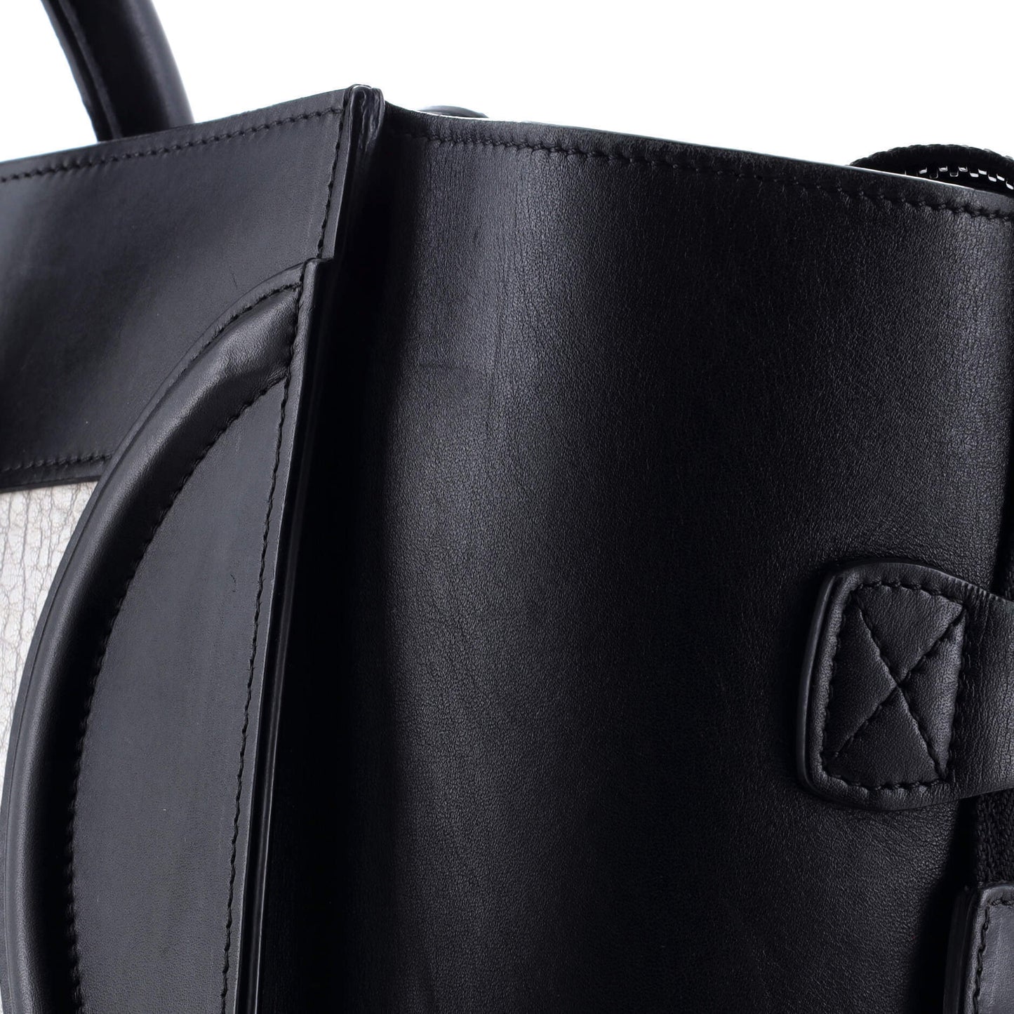 Celine Bicolor Luggage Bag Crocodile Embossed Leather Mini