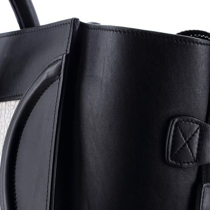 Celine Bicolor Luggage Bag Crocodile Embossed Leather Mini