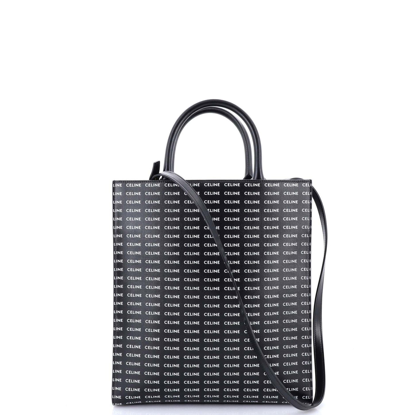 セリーヌ バーティカル カバス トート オールオーバーロゴプリント レザー スモール