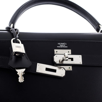 エルメス ケリー ブラック ボックスカーフ 32