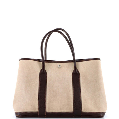 HERMESガーデンパーティートート トワル＆レザー 36