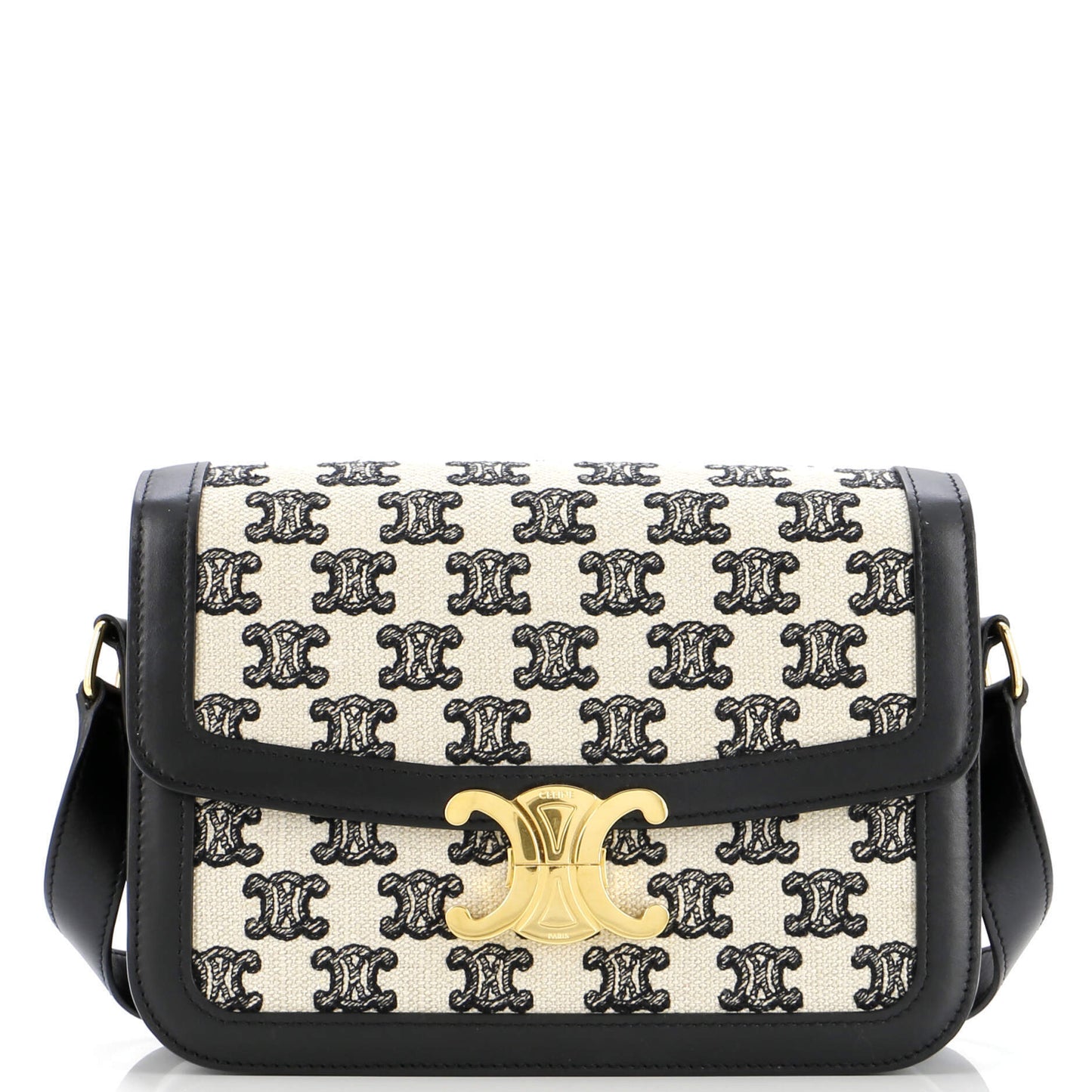 Celine Triomphe Shoulder Bag Triomphe Canvas Medium