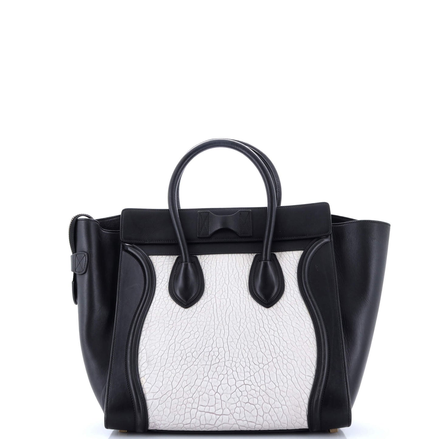 Celine Bicolor Luggage Bag Crocodile Embossed Leather Mini