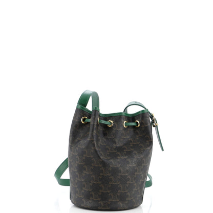 セリーヌ ドローストリング バケットバッグ トリオンフ コーティングキャンバス スモール