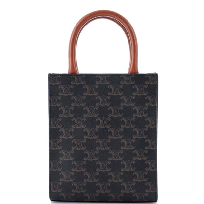 Celine Vertical Cabas Tote Triomphe Coated Canvas Mini
