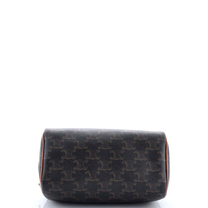 Celine Boston Bag Triomphe Coated Canvas Small