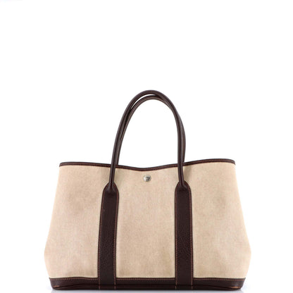 HERMESガーデンパーティートート トワル＆レザー 36