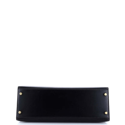 エルメス ケリー ブラック ボックスカーフ 32